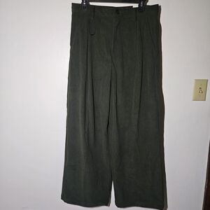 Zara Pleated Wide-Leg Corduroy Trousers